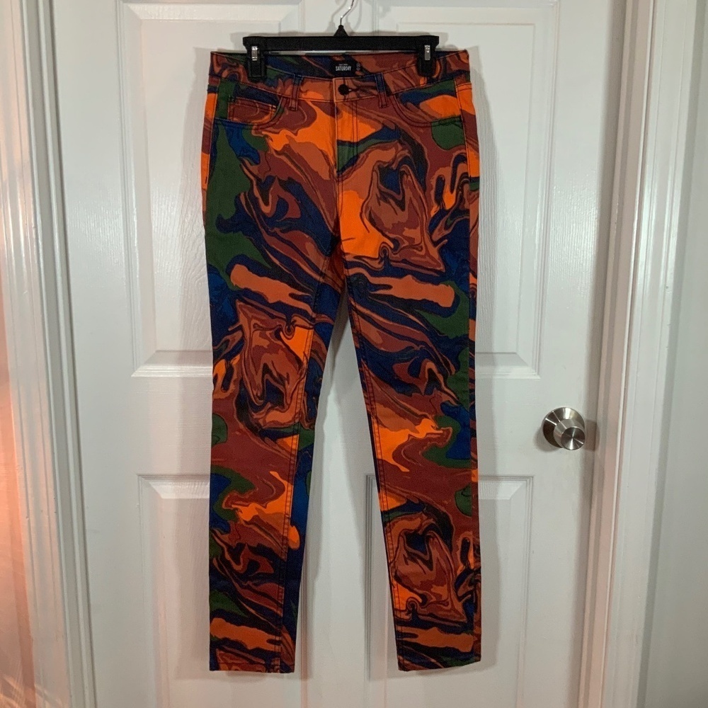 Kate Spade Saturday Hot Lava Skinny Watercolor Denim Size 29 - Picture 10 of 10